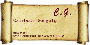 Czirbusz Gergely névjegykártya